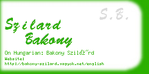 szilard bakony business card